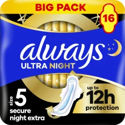 Always 8x Maandverband Ultra Secure Night Extra 16 stuks