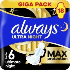 Always 3x Maandverband Ultra Ultimate Night 18 stuks