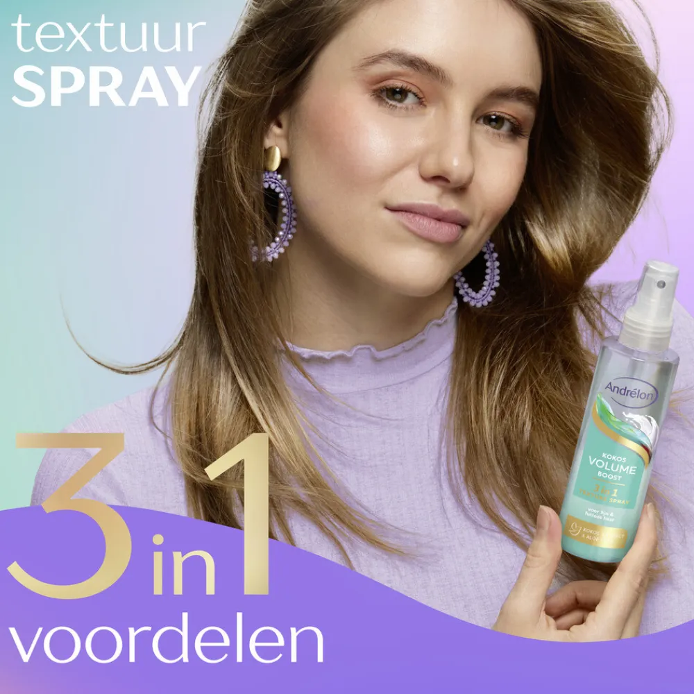 Andrélon 6x 3-in-1 Textuur Spray Kokos Volume Boost 150 ml