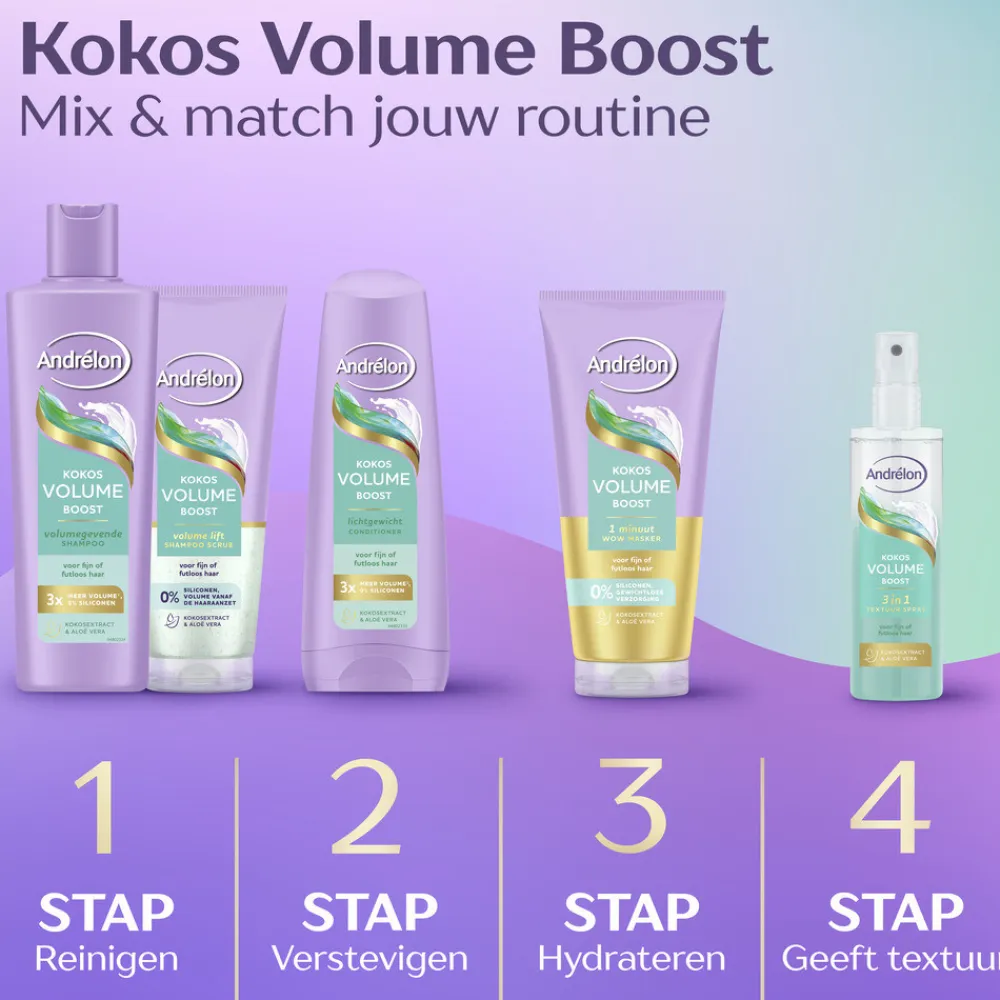 Andrélon 6x 3-in-1 Textuur Spray Kokos Volume Boost 150 ml