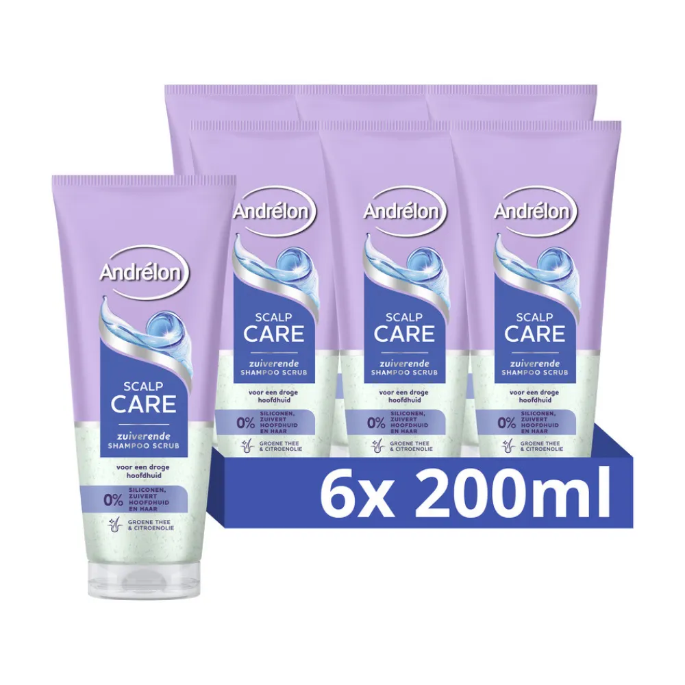 Andrélon 6x Shampoo Scrub Anti Roos 200 ml