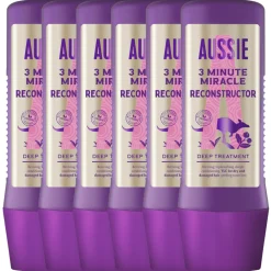 Aussie 6x Haarmasker 3 Minute Miracle Reconstructor Intensieve Vegan Haarverzorging 225 ml