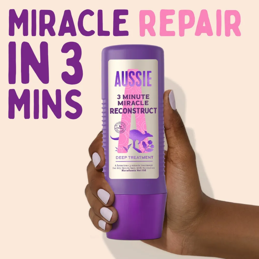 Aussie 6x Haarmasker 3 Minute Miracle Reconstructor Intensieve Vegan Haarverzorging 225 ml