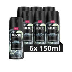 Axe 6x Deodorant Bodyspray Aqua Bergamot 150 ml