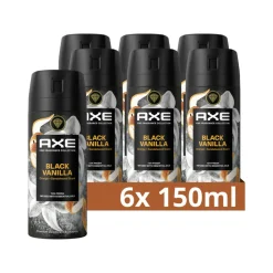 Axe 6x Deodorant Bodyspray Black Vanilla 150 ml