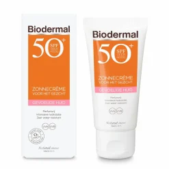 Biodermal 3x Gevoelige Huid Zonnecrème Gezicht SPF 50+ 50 ml