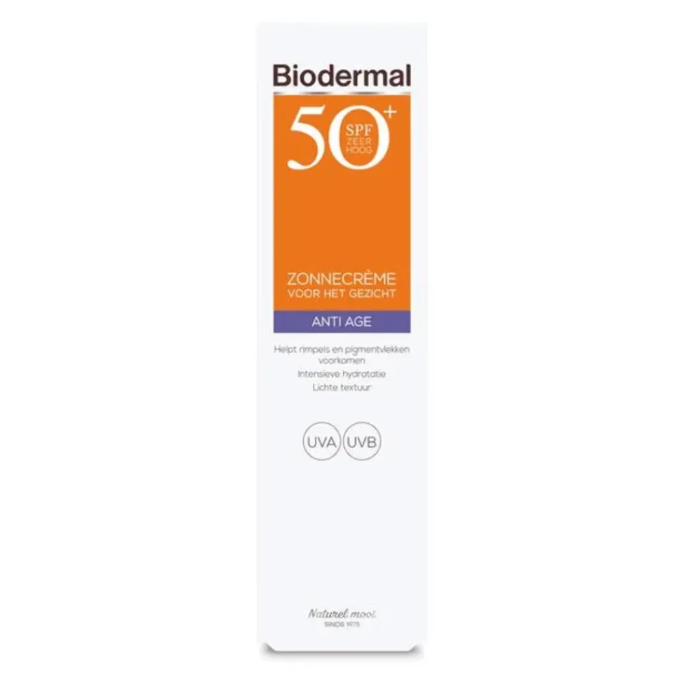 Biodermal 2x Zonnecreme Gezicht Anti Age SPF 50+ 40 ml