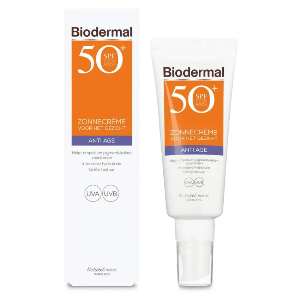 Biodermal 2x Zonnecreme Gezicht Anti Age SPF 50+ 40 ml