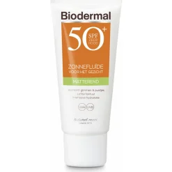 Biodermal 2x Zonnefluïde Gezicht Matterend SPF 50 40 ml