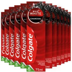 Colgate 12x Tandpasta Max White Active Charcoal 75 ml