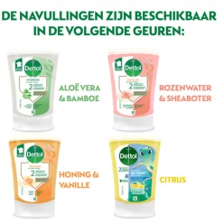 Dettol 5x No Touch Wasgel Navulling Rozenwater & Sheabutter 250 ml