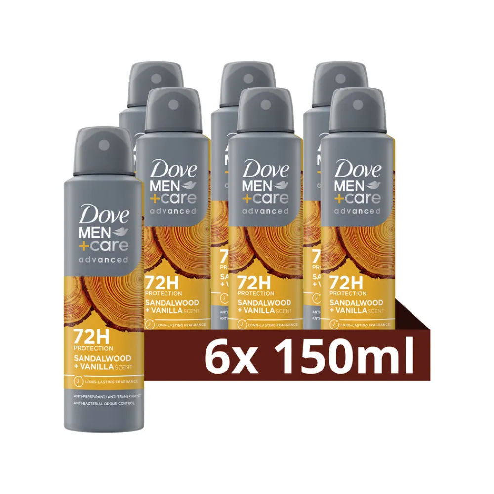 Dove 6x Deodorant Men+ Care Sandalwood & Vanilla 150 ml