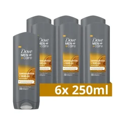 Dove 6x Douchegel Men+ Care Sandalwood & Vanilla 250 ml