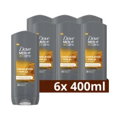 Dove 6x Douchegel Men+ Care Sandalwood & Vanilla 400 ml