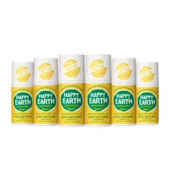 Happy Earth 6x 100% Natuurlijke Deodorant Roller Jasmine Ho Wood 75 ml