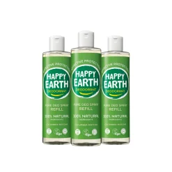 Happy Earth 3x 100% Natuurlijke Deo Spray Navulling Cucumber Matcha 300 ml