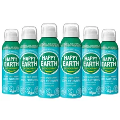 Happy Earth 6x 100% Natuurlijke Deodorant Natural Air Spray Cedar Lime 100 ml