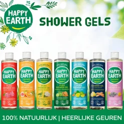 Happy Earth 6x 100% Natuurlijke Douchegel Lemon Sandalwood 300 ml