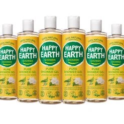 Happy Earth 6x 100% Natuurlijke Douchegel Jasmine Ho Wood 300 ml