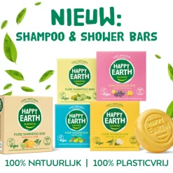 Happy Earth 6x 100% Natuurlijke Shower Bar Lavender Ylang 90 gr