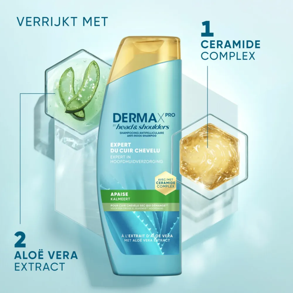 Head & Shoulders 6x Anti-roos Shampoo DERMAxPRO Kalmeert 250 ml