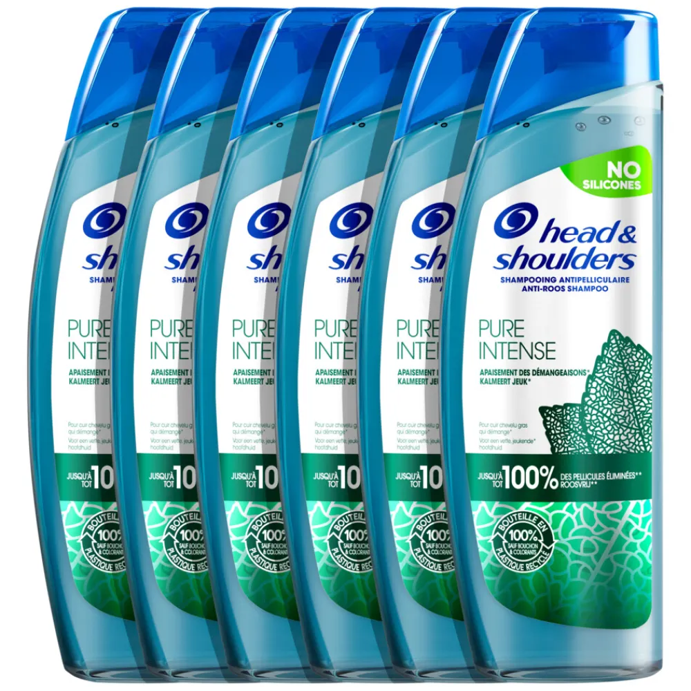 Head & Shoulders 6x Shampoo Pure Intense Kalmeert Jeuk 250 ml