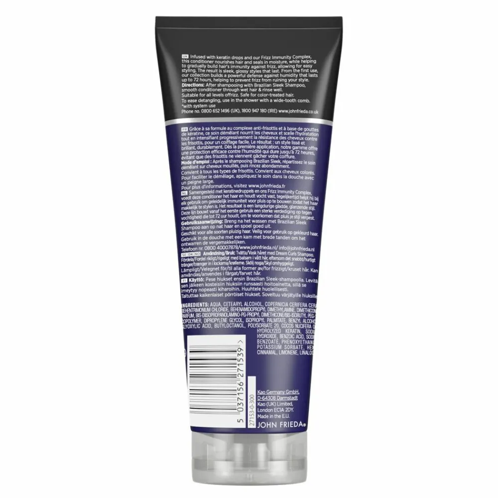 John Frieda 4x Frizz Ease Brazilian Sleek Conditioner 250 ml