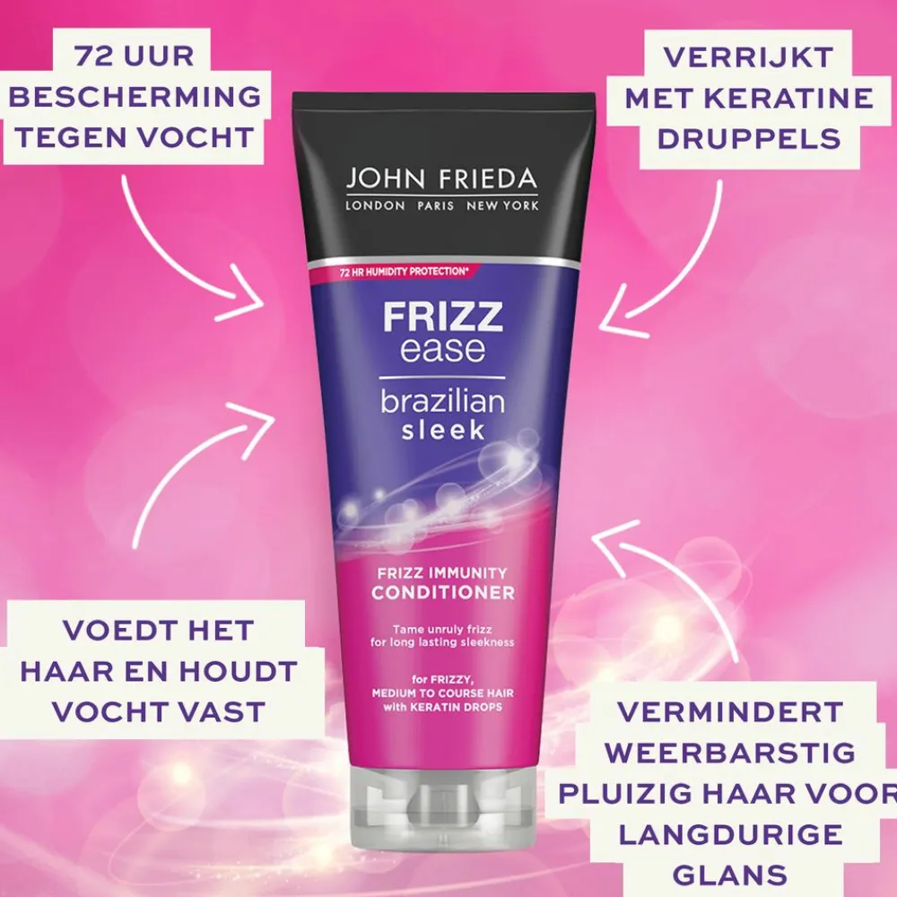 John Frieda 4x Frizz Ease Brazilian Sleek Conditioner 250 ml