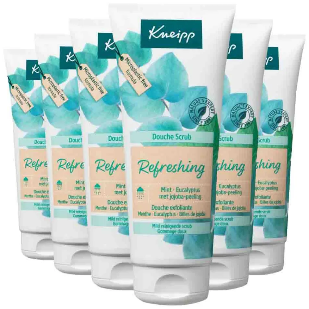 Kneipp 6x Douche Scrub Refreshing Mint en Eucalyptus 200 ml