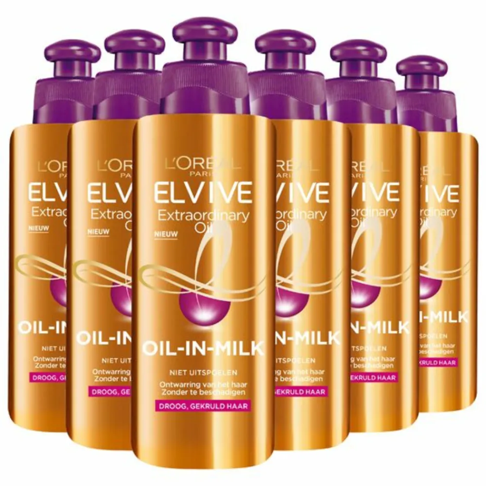 LOréal 6x L'Oréal Elvive Extraordinary Oil Krulverzorging Oil-In-Milk 200 ml