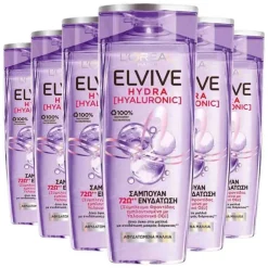 LOréal 6x L'Oréal Elvive Hydra Hyaluronic Shampoo 400 ml