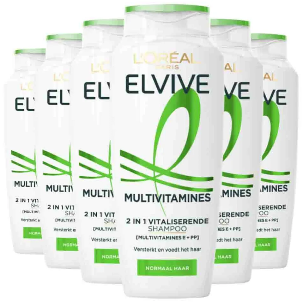 LOréal 6x L'Oréal Elvive Multivitamines Shampoo 250 ml