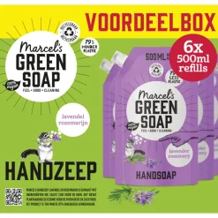 Marcels Green Soap 6x Marcel's Green Soap Handzeep Lavendel & Rozemarijn Navul Stazak 500 ml
