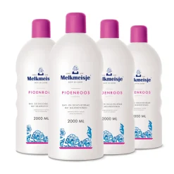 Melkmeisje 4x Bad en Douche Crème Pioenroos 2000 ml