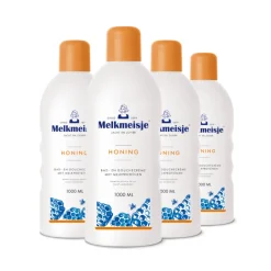 Melkmeisje 4x Bad en Douche Crème Honing 1000 ml