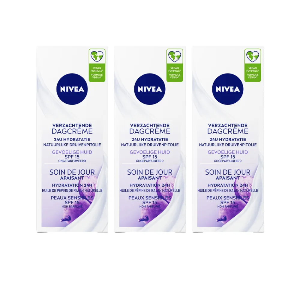 NIVEA 3x Dagcrème Verzachtend SPF 15 50 ml