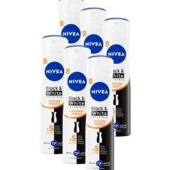 NIVEA 6x Deodorant Spray Black & White Ultimate Impact 150 ml