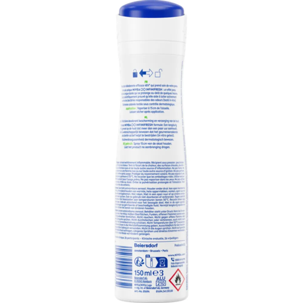 NIVEA 6x Deodorant Spray Pure & Natural Jasmine 150 ml