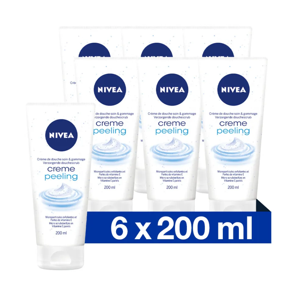 NIVEA 6x Douchecrème Scrub Peeling 200 ml