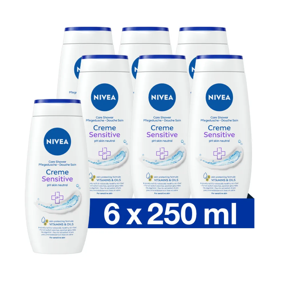 NIVEA 6x Douchecrème Sensitive 250 ml