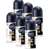 NIVEA Men 6x Deodorant Roller Black & White Ultimate Impact 50 ml