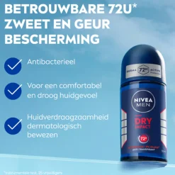 NIVEA Men 6x Deodorant Roller Dry Impact 50 ml