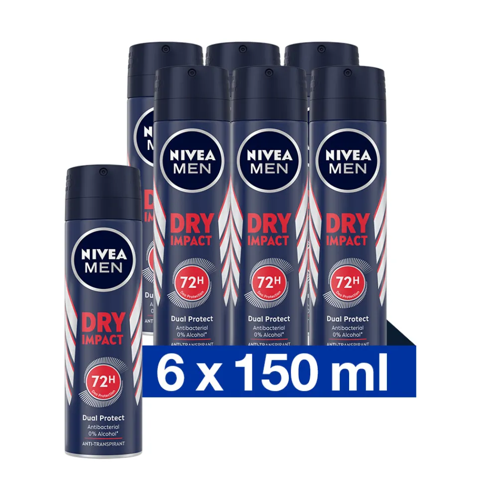 NIVEA Men 6x Deodorant Spray Dry Impact 150 ml