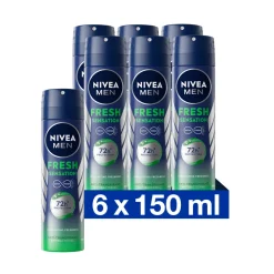 NIVEA Men 6x Deodorant Spray Fresh Sensation 150 ml