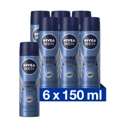 NIVEA Men 6x Deodorant Spray Silver Protect Polar Blue 150 ml