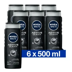 NIVEA Men 6x Douchegel Active Clean 500 ml