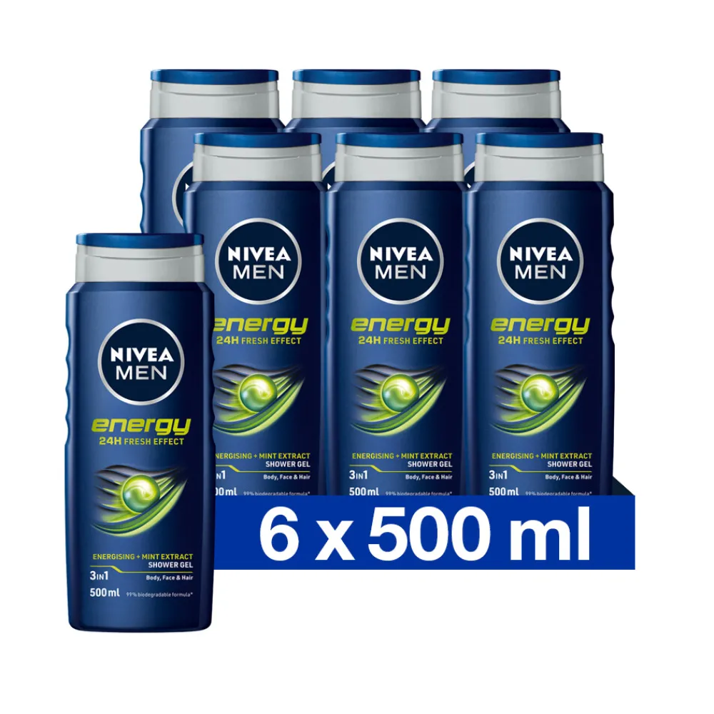NIVEA Men 6x Douchegel Energy 500 ml