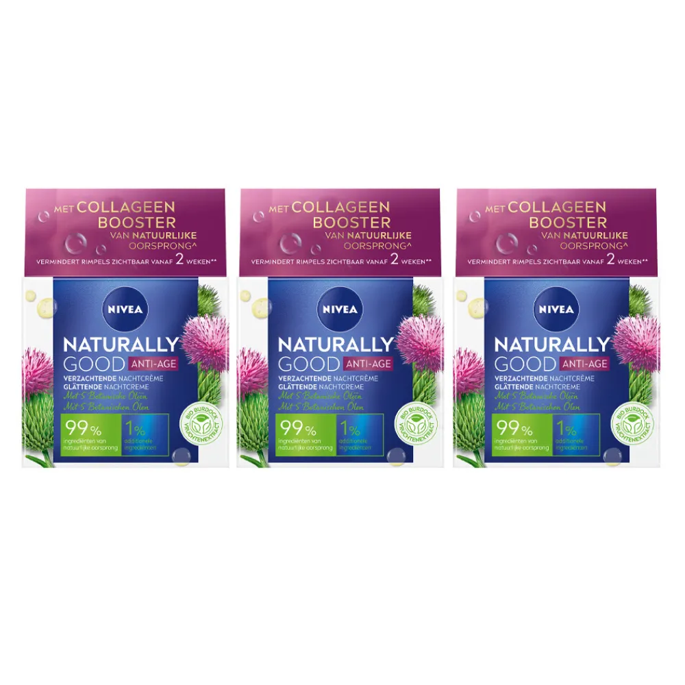 NIVEA 3x Naturally Good Nachtcrème Anti-Age 50 ml