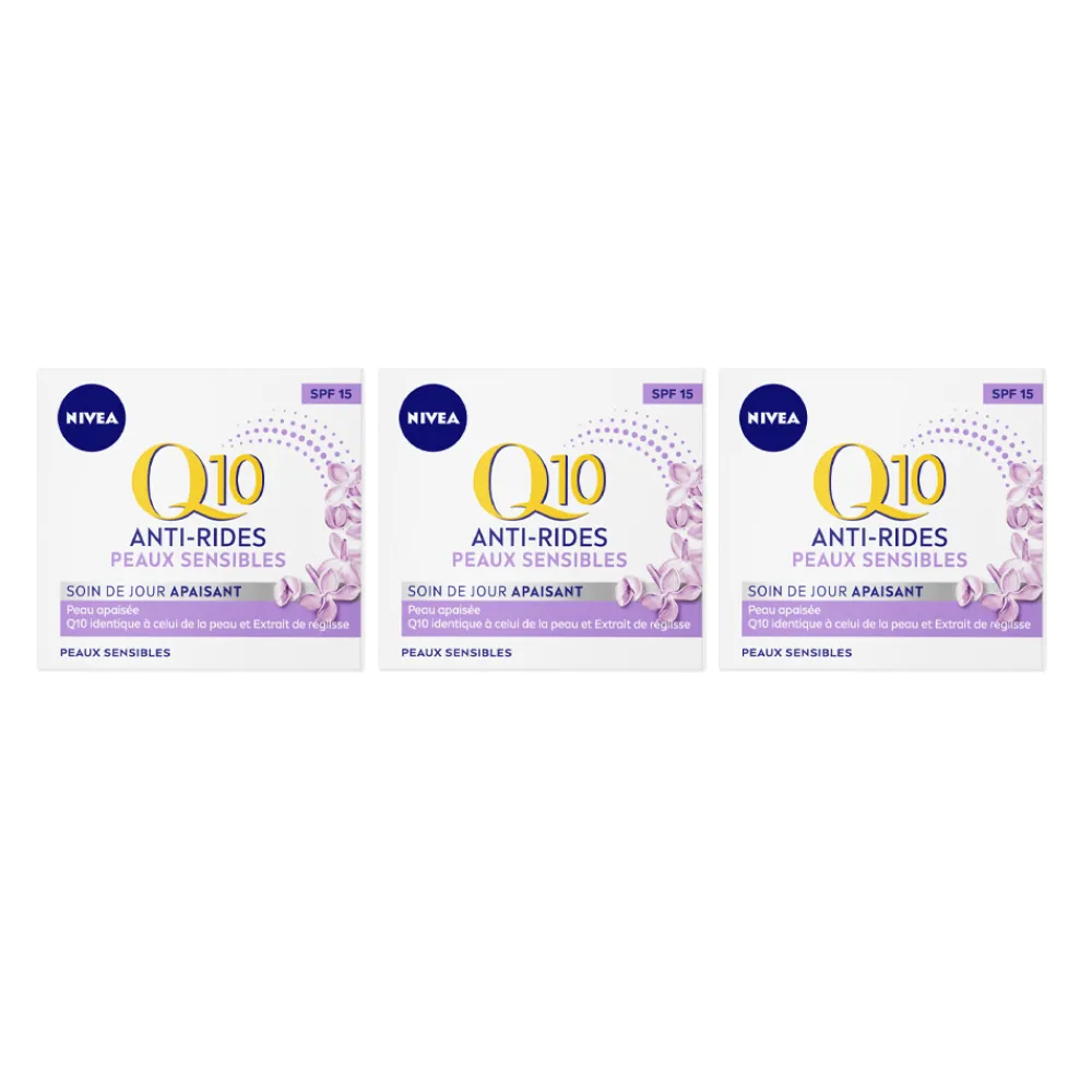 NIVEA 3x Q10 Dagcrème Anti-Rimpel Gevoelige Huid SPF 15 50 ml