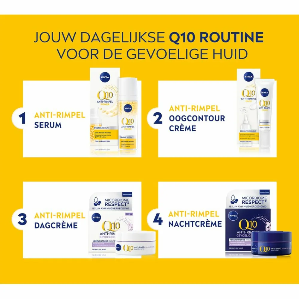 NIVEA 3x Q10 Dagcrème Anti-Rimpel Gevoelige Huid SPF 15 50 ml